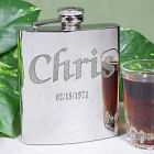 Personalized Flask - Bright Finished Silver